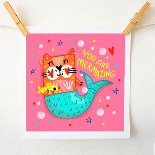 YOU ARE MERMAZING - A1 - A4 art print by Nichola Cowdery