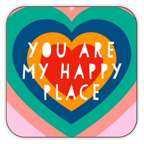 You Are  My Happy Place - personalised beer coaster by Adam Regester