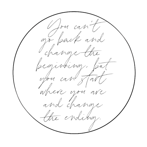 You can't go back and change the beginning, but you can start where you are and change the ending Thin Script Full page - Circle Sticker by Toni Scott