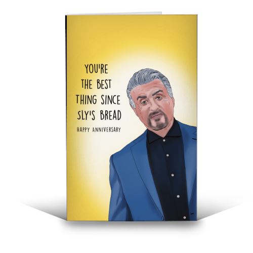 (You're) The Best Thing Since Sly's Bread Print - funny greeting card by Drawings by Firefly