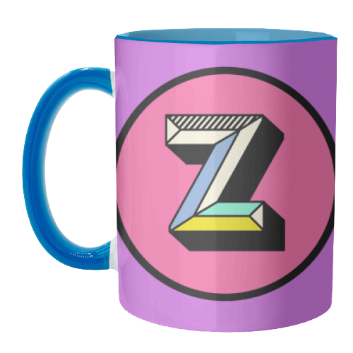 Z - Personalised Bold Initial Letter Design - unique mug by AbiGoLucky